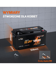 Akumulátor LiTime 12V 100Ah H190 s Bluetooth - ideální pro karavany a off-grid systémy