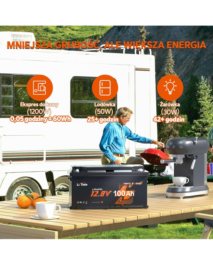 Akumulátor LiTime 12V 100Ah H190 s Bluetooth - ideální pro karavany a off-grid systémy