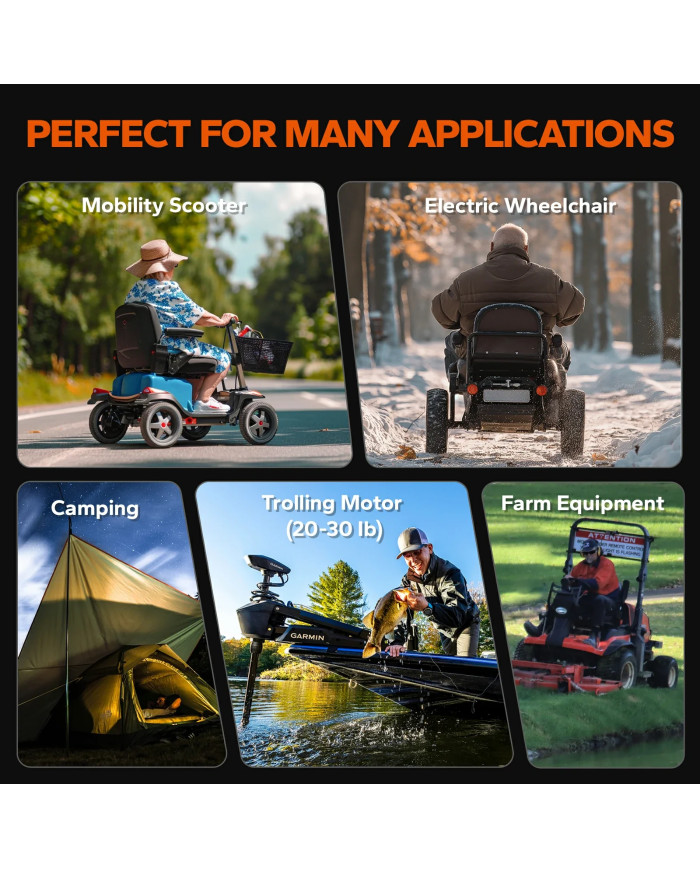 LiTime 12V 45Ah baterie pro kolečkové židle L12V45-45-GU1-WCHR-12-A33