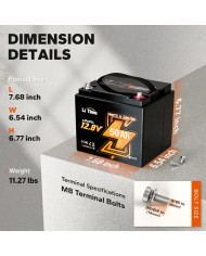 Akumulator LiTime 12V  50Ah Trolling Motor Bluetooth L12V50-50-TM-BT-4-A38