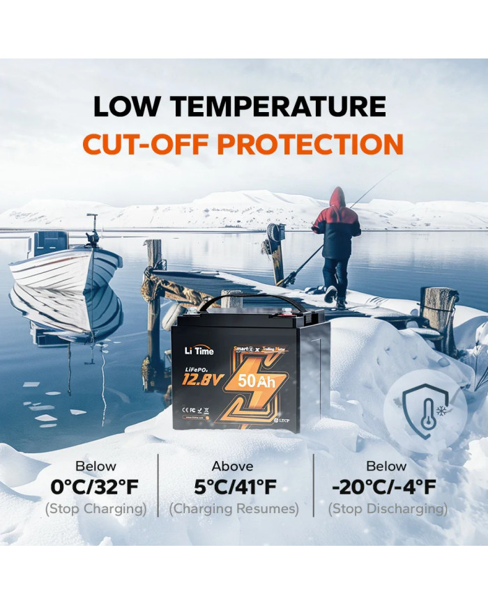 Akumulator LiTime 12V  50Ah Trolling Motor Bluetooth L12V50-50-TM-BT-4-A38