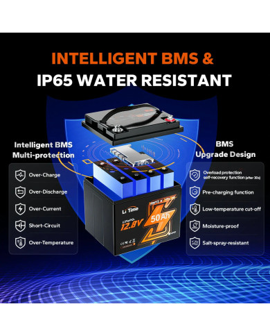 Akumulator LiTime 12V  50Ah Trolling Motor Bluetooth L12V50-50-TM-BT-4-A38