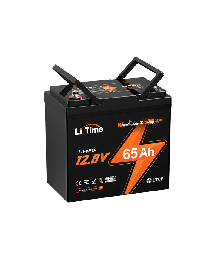 LiTime 12V 65Ah baterie pro kolečkové židle L12V65-65-G22NF-WCHR-4-A55