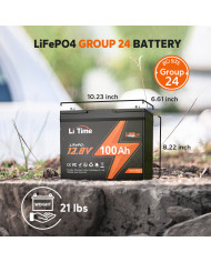 Baterie LiTime 12V 100Ah Group24 L12V100-100-GROUP24-4-A70