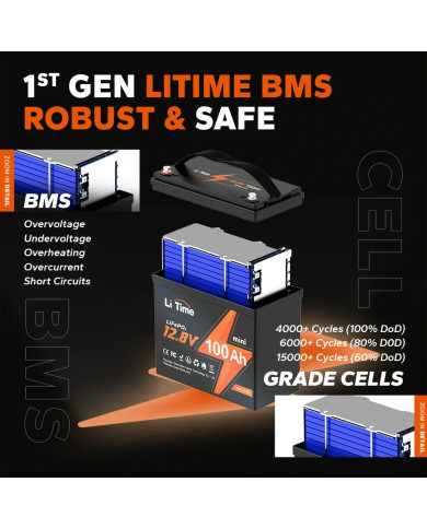 Baterie LiTime 12V 100Ah Mini L12V100-100-MINI-16-A60