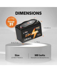 LiTime 12V 100Ah Trolling motor - baterie pro vlečné motory L12V100-100-TM-4-A100