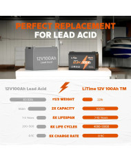 LiTime 12V 100Ah Trolling motor - baterie pro vlečné motory L12V100-100-TM-4-A100