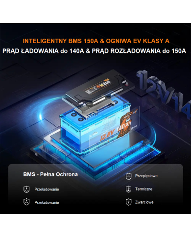 LiTime 12V 140Ah H190 Bluetooth baterie L12V140-150-H190-BT-4-AC150