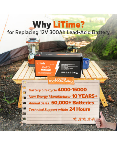 LiTime baterie 12V 300Ah Basic L12V300-200-BASIC-4-A200