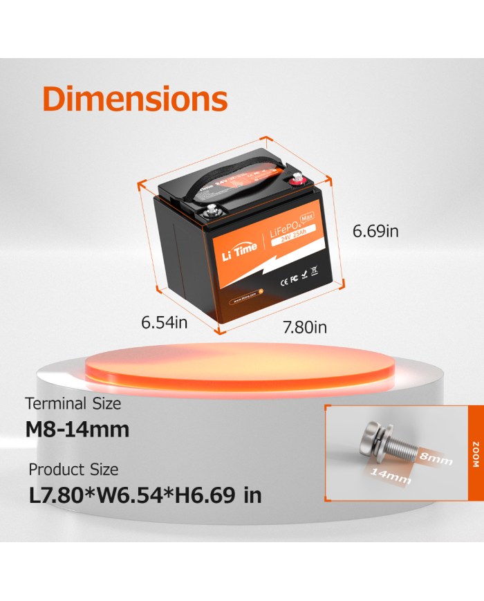 Baterie LiTime 24V 25Ah Max L24V25-50-MAX-8-A38