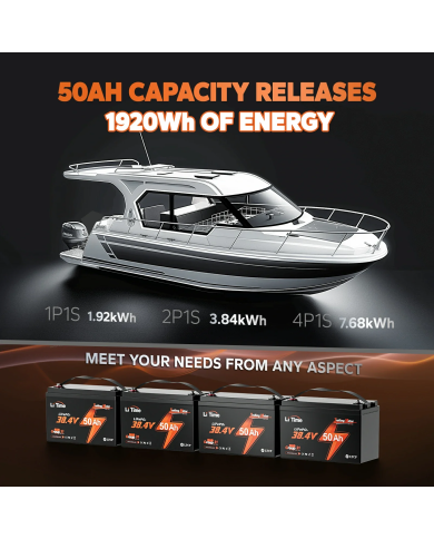 Baterie LiTime 38,4 V 50 Ah Bluetooth typ group31 L36V50-50-TM-BT-12-A100