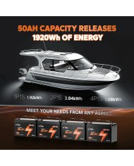 Baterie LiTime 38,4 V 50 Ah Bluetooth typ group31 L36V50-50-TM-BT-12-A100