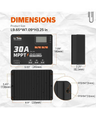 Automatický solární regulátor MPPT LiTime 30A 12V/24V s Bluetooth 24V30A-MPPT-BT-B