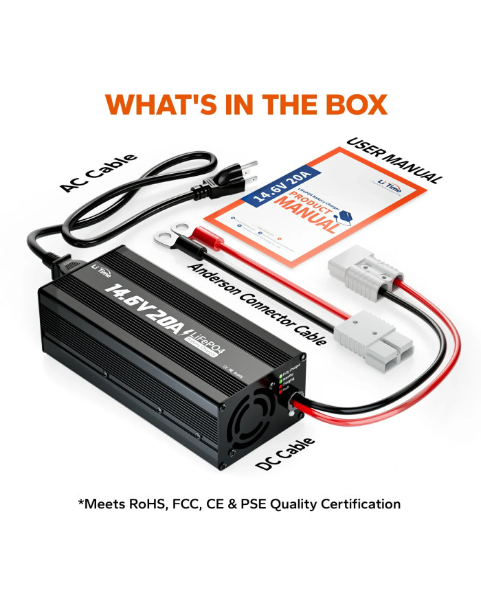Nabíječka LiTime 12V (14,6V) 20A L12V20A-BCHA-X