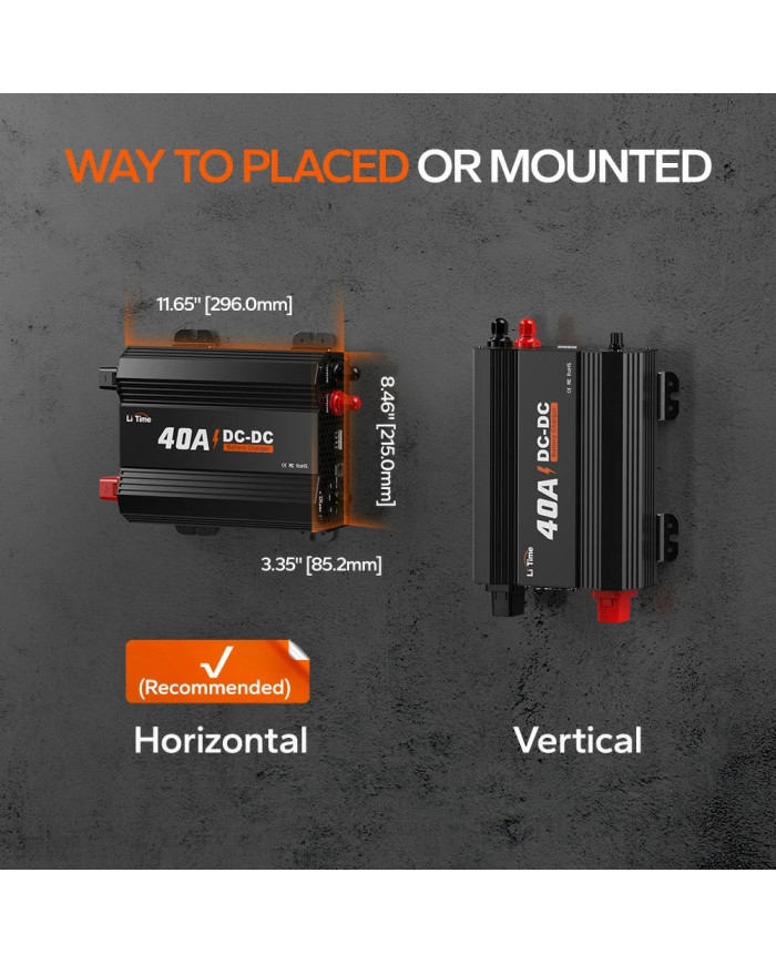 Nabíječka LiTime 12V 40A DC na DC L12V40A-DC-E