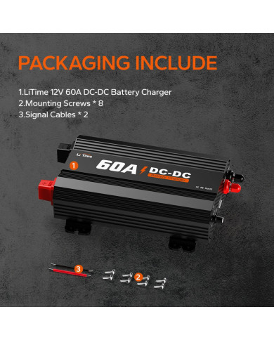 Nabíječka baterií LiTime 12V 60A DC na DC L12V60A-DC-E