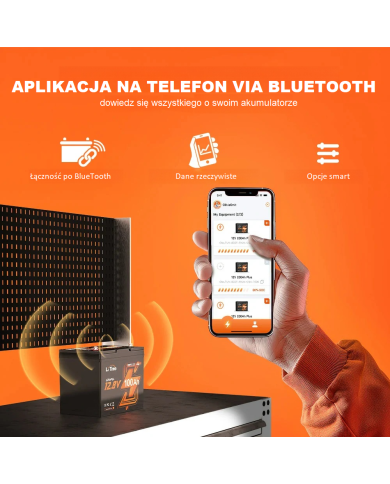Baterie LiTime 12V 100Ah Bluetooth typ Group24 L12V100-100-GROUP24-BT-4-A70