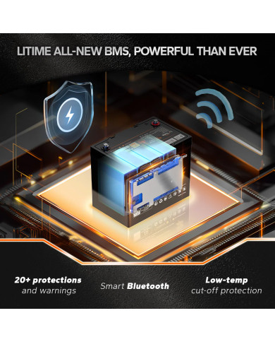 Baterie LiTime 12V 100Ah Bluetooth typ Group24 L12V100-100-GROUP24-BT-4-A70