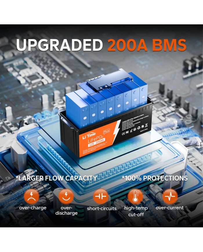 Baterie LiTime 12V 200Ah Plus - L12V200-200-Plus-8-A160