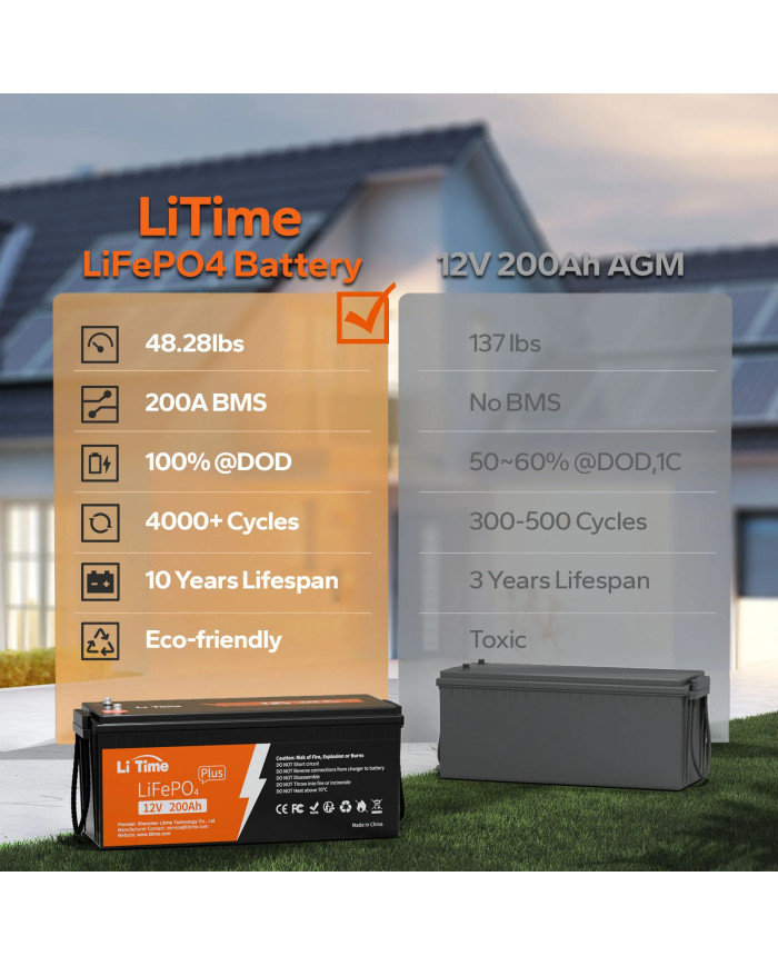 Baterie LiTime 12V 200Ah Plus - L12V200-200-Plus-8-A160