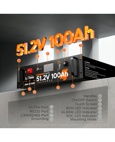 Akumulátor Litime 51,2 V 100 Ah COM L51.2V100-100-COM-16-S3U