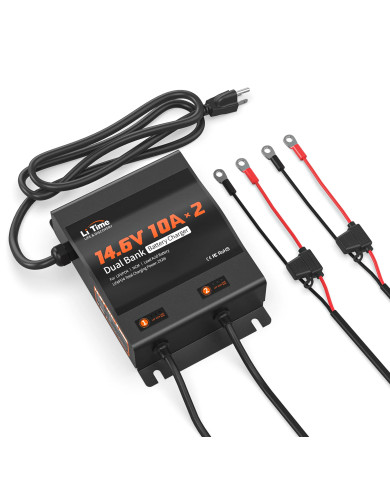 Litime 12V (14,6V) 10A duální vodotěsná nabíječka 12V10A-BCHA-2BANK-WP-Y