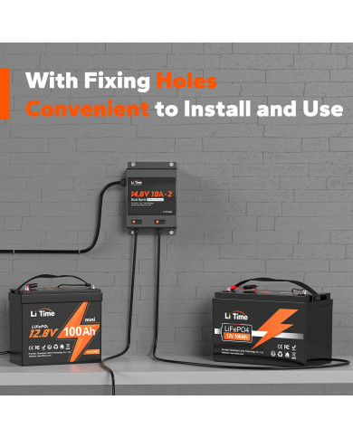 Litime 12V (14,6V) 10A duální vodotěsná nabíječka 12V10A-BCHA-2BANK-WP-Y