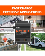 Litime 12V (14,6V) 10A duální vodotěsná nabíječka 12V10A-BCHA-2BANK-WP-Y