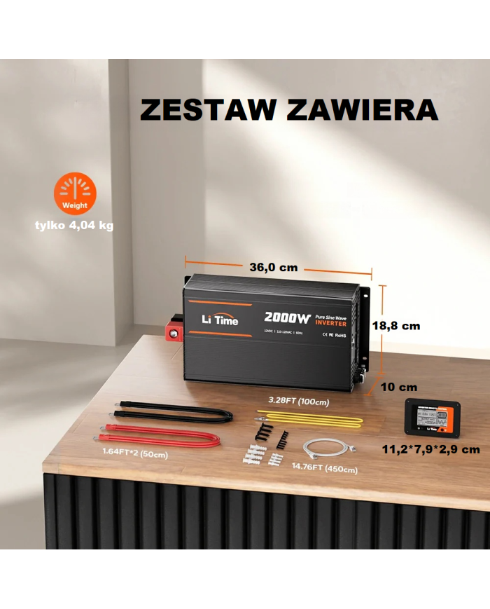 Střídač Litime Sinus 12 VDC/230VAC 2000W