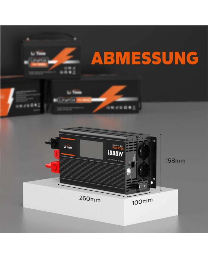 Litime měnič napětí 12 VDC/230VAC 1000W Sinus