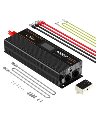 Měnič napětí Litime 3000W Sinus 12 VDC/230VAC