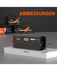 Měnič napětí Litime 3000W Sinus 12 VDC/230VAC