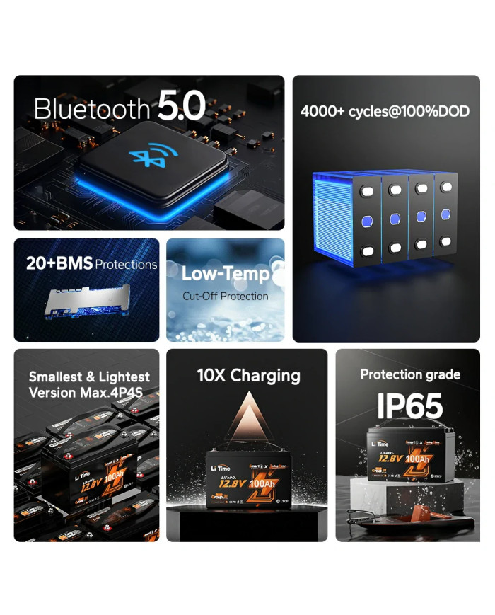 LiTime 12V 100Ah Trolling motor - baterie pro vlečné motory L12V100-100-TM-4-A100