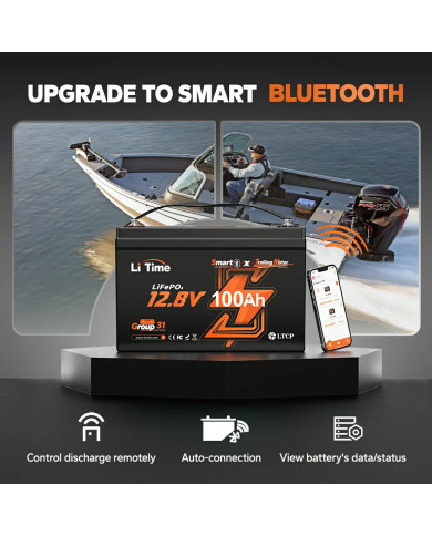 LiTime 12V 100Ah Trolling motor - baterie pro vlečné motory L12V100-100-TM-4-A100