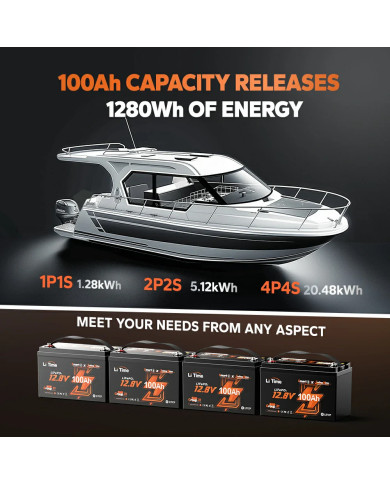 LiTime 12V 100Ah Trolling motor - baterie pro vlečné motory L12V100-100-TM-4-A100