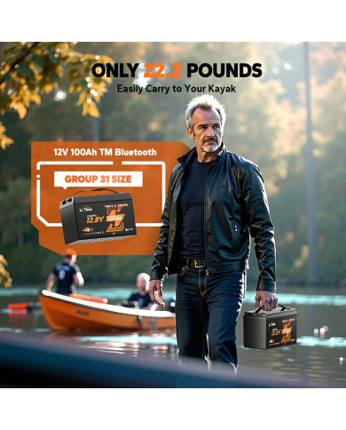 LiTime 12V 100Ah Trolling motor - baterie pro vlečné motory L12V100-100-TM-4-A100