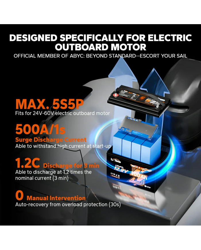 LiTime baterie 12V 100Ah OBM Bluetooth L12V100-100-OBM-BT-4-A100-DE