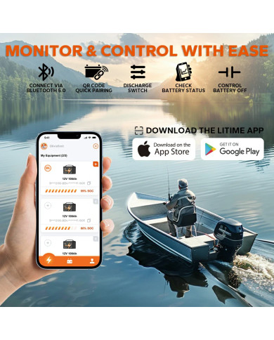 LiTime baterie 12V 100Ah OBM Bluetooth L12V100-100-OBM-BT-4-A100-DE