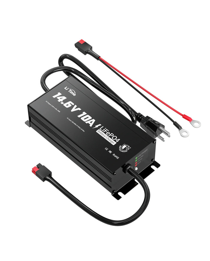 LiTime 12V (14,6V) 10A Vodotěsná nabíječka Litime L12V10A-WP-Y-DE