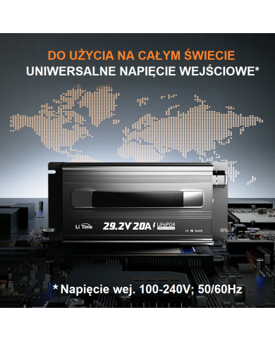Nabíječka LiTime 24V (29,2V) 20A L24V20A-BCHA-X