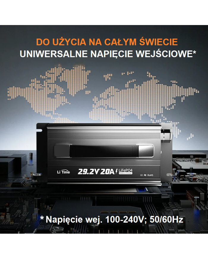 Nabíječka LiTime 24V (29,2V) 20A L24V20A-BCHA-X