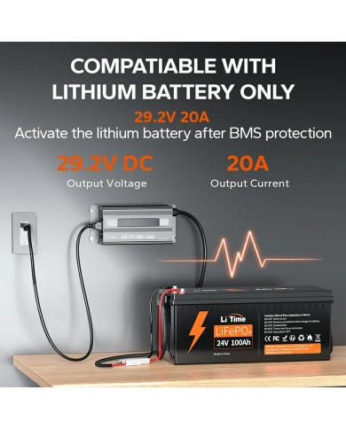 Nabíječka LiTime 24V (29,2V) 20A L24V20A-BCHA-X