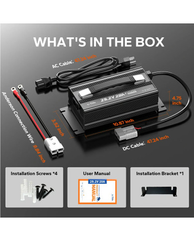 Nabíječka LiTime 24V (29,2V) 20A L24V20A-BCHA-X