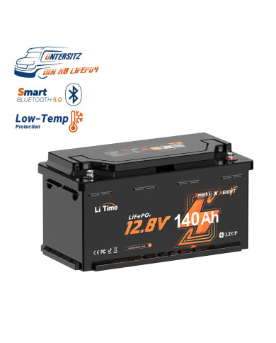 LiTime 12V 140Ah H190 Bluetooth baterie L12V140-150-H190-BT-4-AC150
