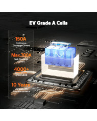 LiTime 12V 140Ah H190 Bluetooth baterie L12V140-150-H190-BT-4-AC150
