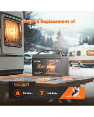 LiTime 12V 140Ah H190 Bluetooth baterie L12V140-150-H190-BT-4-AC150