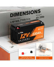 Baterie LiTime 12V 230Ah Low Temp L12V230-200-LTCP-4-A150
